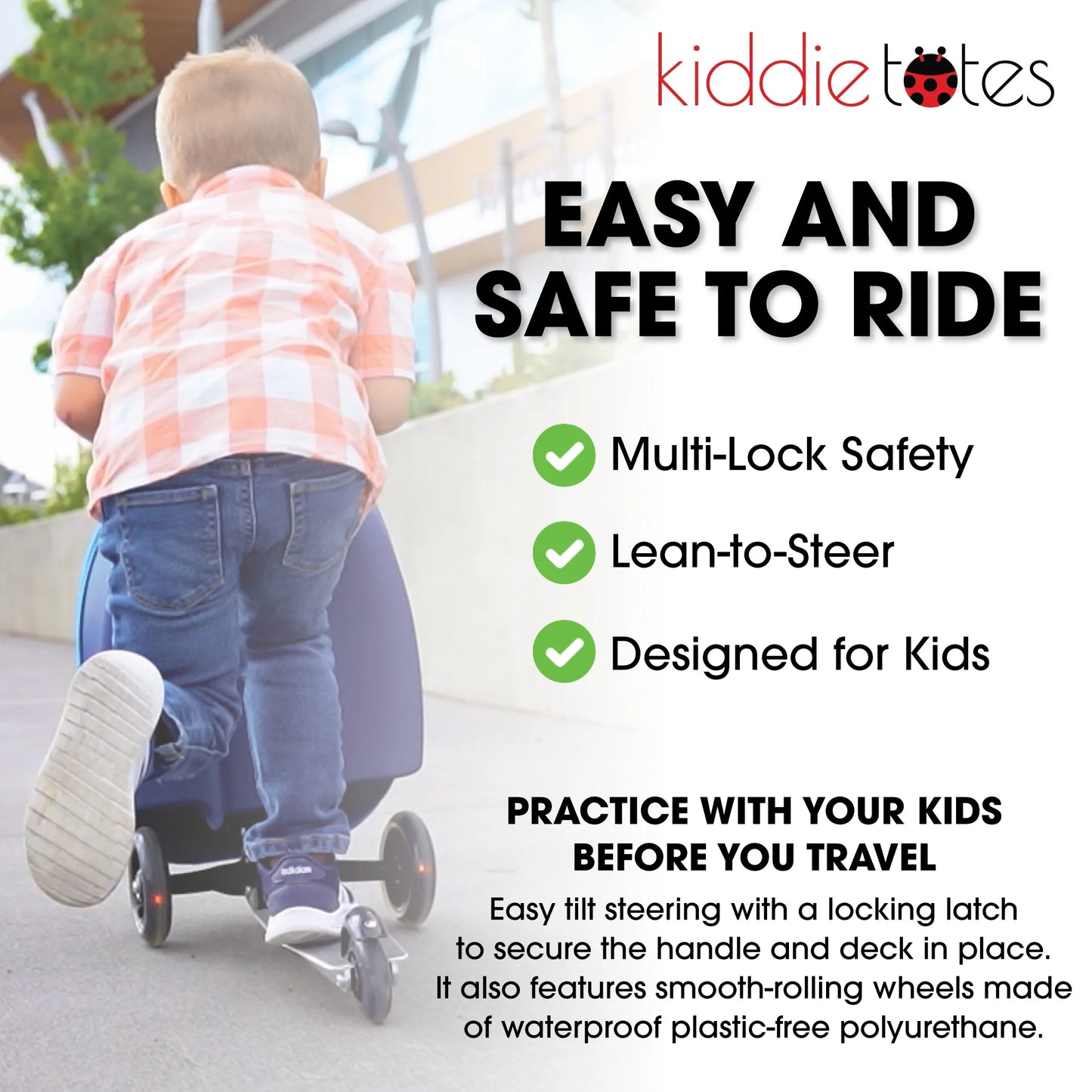 Kiddietotes 20" Child Hardside Kids Travel Luggage