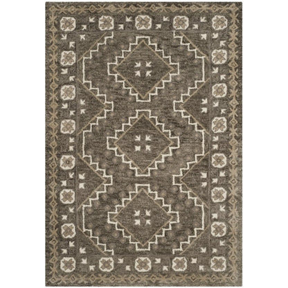 SAFAVIEH Bella Vana Medallion Geometric Wool Area Rug, Brown/Taupe, 4' x 6'