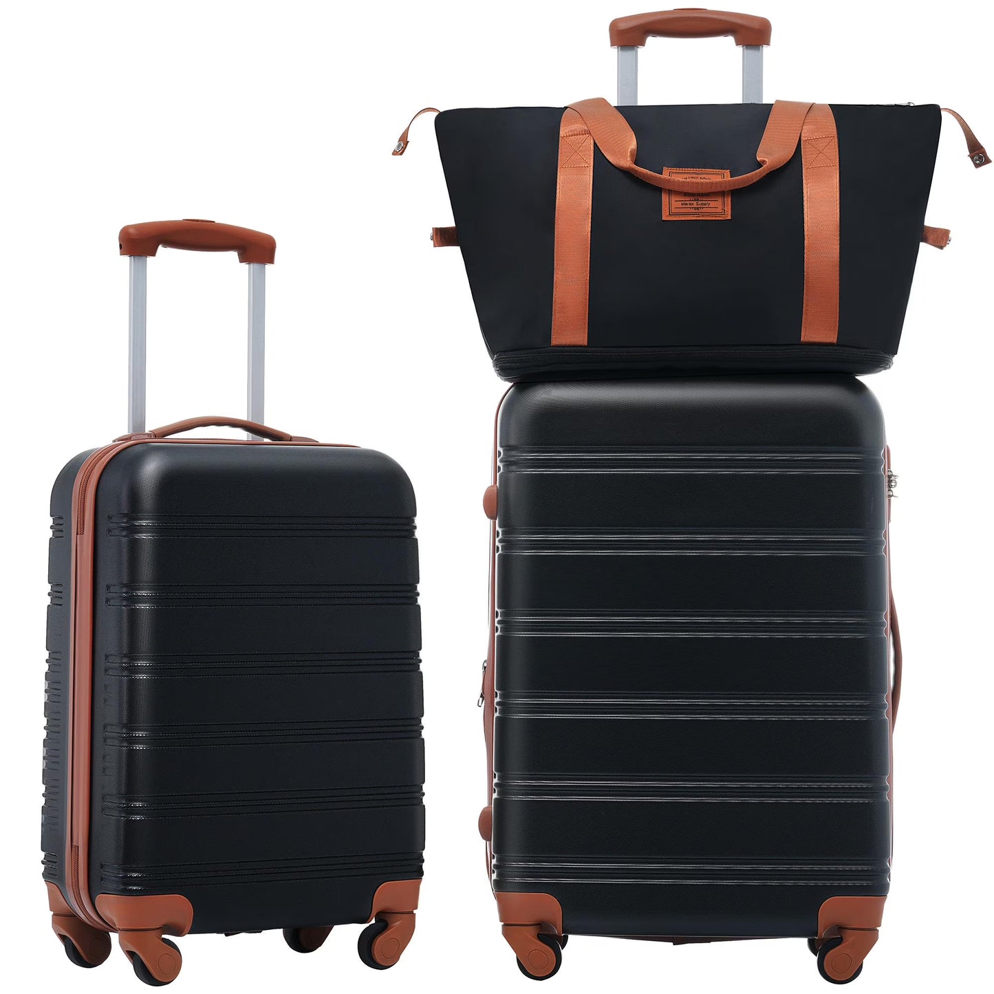 UBesGoo 24" Expandable Hardside Luggage Set with 13" Travel Bag, Pink