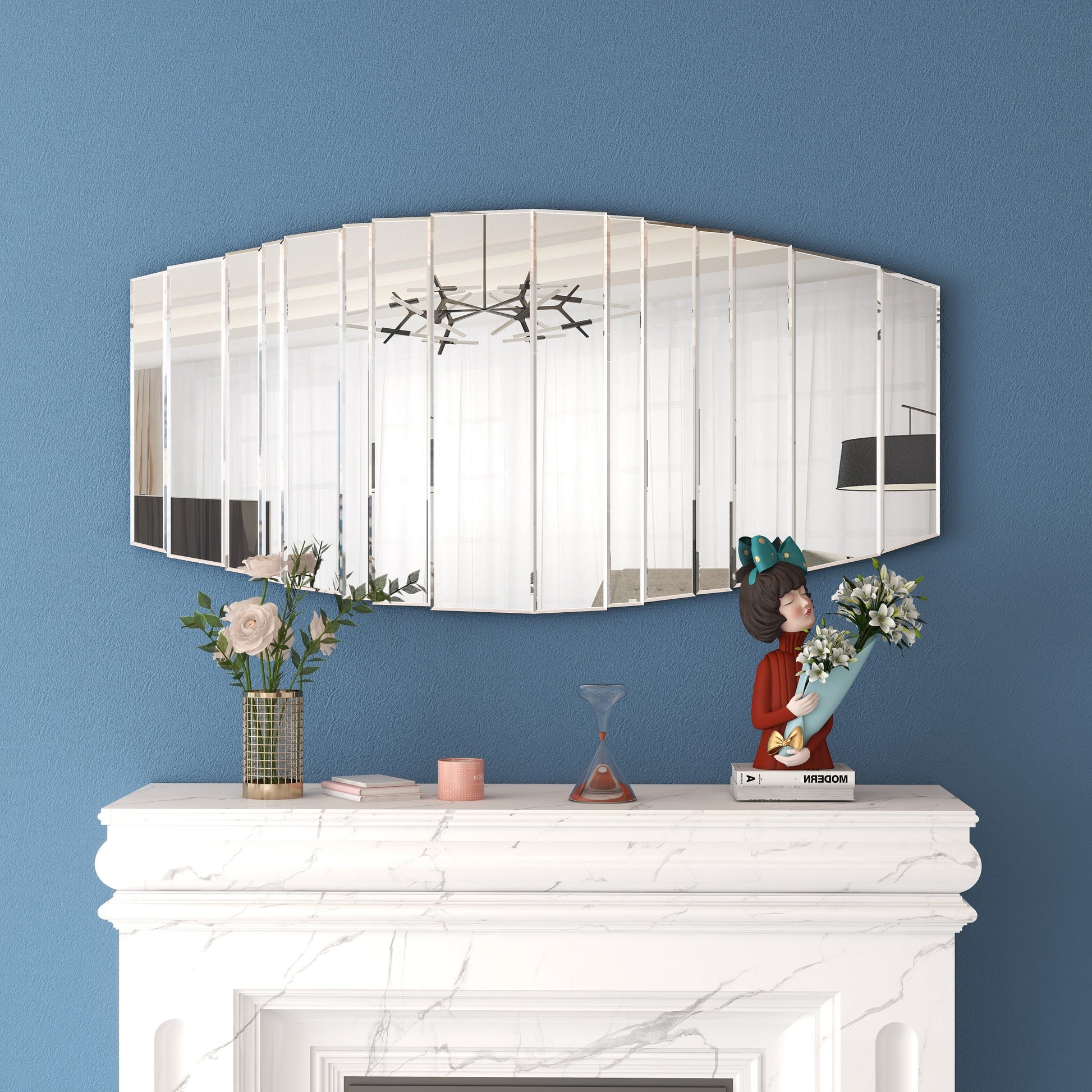 SHYFOY Sunburst Framless Irregular Accent Wall Mirror - 43.3"21.65"