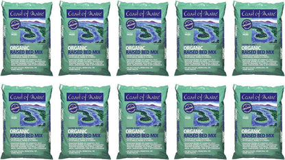 Coast of Maine Castine Blend Organic Raised Bed Soil Mix with All Natural Ingredients for Vegetables, Herbs, and Flowers, 1 Cubic Feet 4 Pack