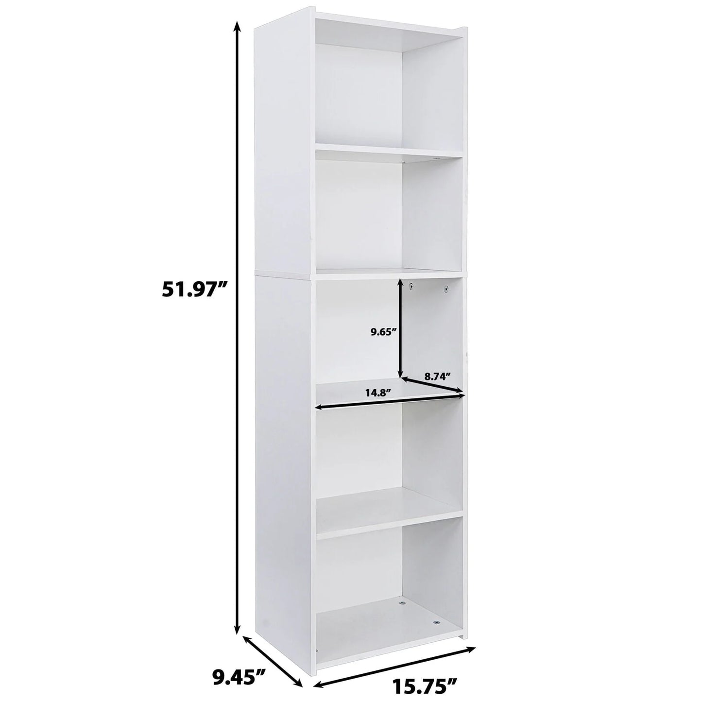 ZENSTYLE 5 Tier Bookcase Bookshelf Storage Wall Shelf Organizer Display Stand Home Office