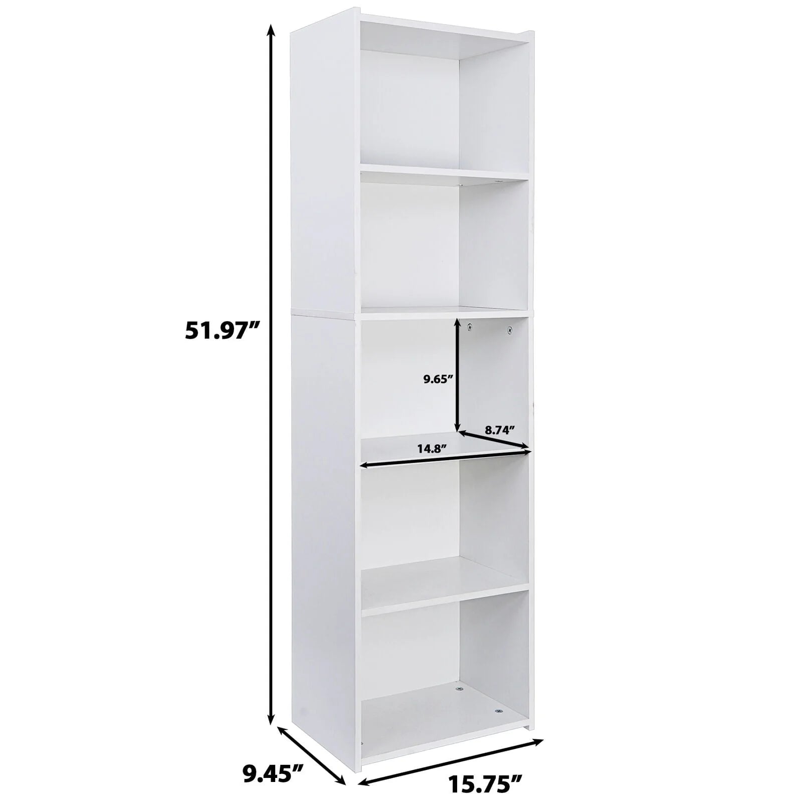 ZENSTYLE 5 Tier Bookcase Bookshelf Storage Wall Shelf Organizer Display Stand Home Office