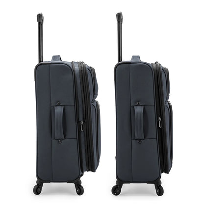 U.S. Traveler Anzio Softside Spinner Expandable Luggage, Gray, 26" Medium Checked