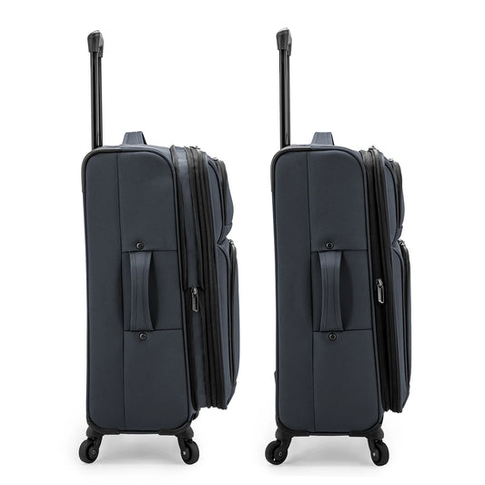 U.S. Traveler Anzio Softside Spinner Expandable Luggage, Gray, 26" Medium Checked