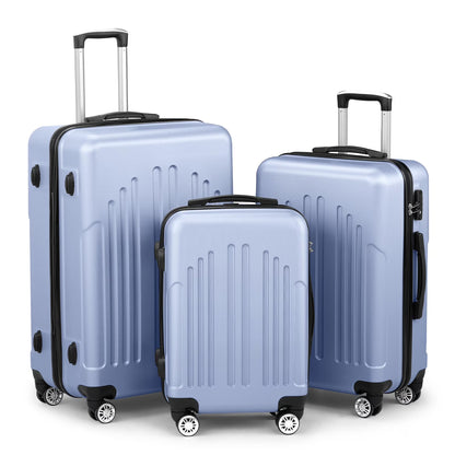 Red 3-Piece Hardshell Spinner Luggage Set (20in, 24in, 28in) - Large ABS Suitcase Set with 8 Wheels, Lightweight & Durable for Travel