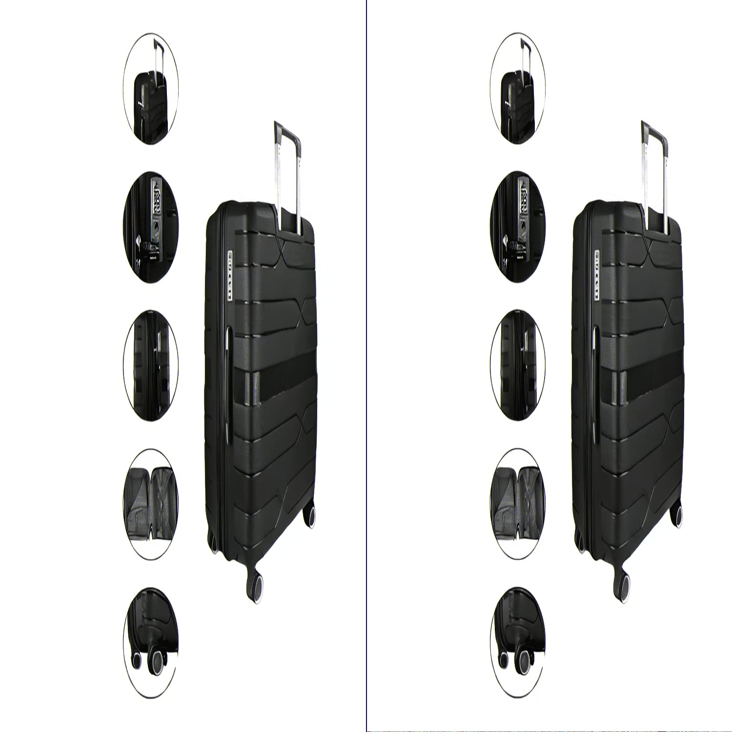 TRAVLR 100% PP Break Resistant Lightweight Expandable 20" Carry-on Cabin Luggage Trolley, Navy Blue.