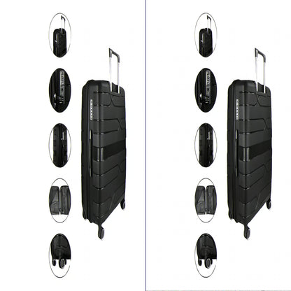 TRAVLR 100% PP Break Resistant Lightweight Expandable 20" Carry-on Cabin Luggage Trolley, Navy Blue.