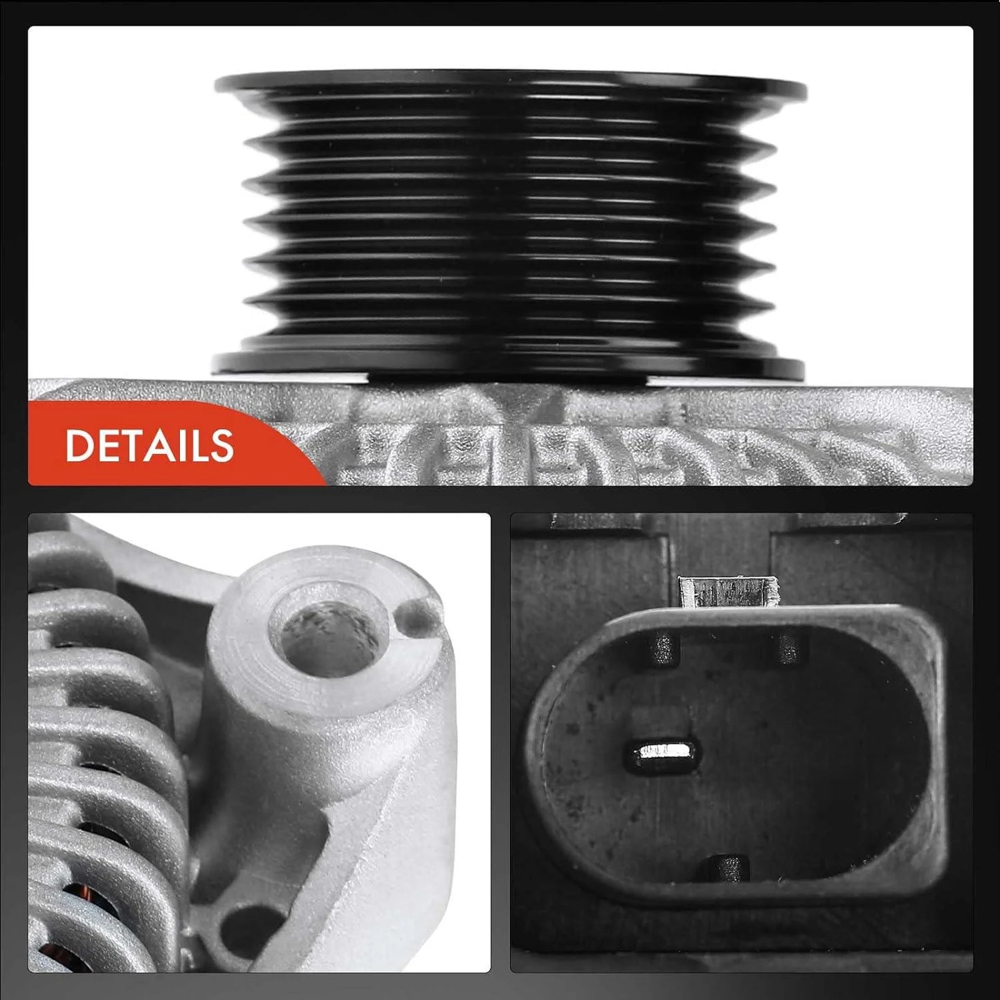 A-Premium Alternator Compatible with BMW E53 E70 X5 2004-2006, E60 545i 2004-2005, E63 650i 2007-2010, E65 745i, 745Li, 750i, Alpina B7, 4.4L 4.8L, 12V 180Amp Clockwise 6-Groove Pulley