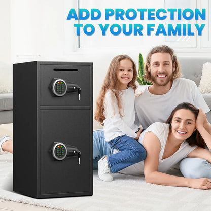 Opentiny 6.5 Cuft Large Safe, Digital Lock Home Safe Fireproof Waterproof, Anti-Theft Money Safe Box with Deposit Slot & Dual Alarm System, Digital Security Document Safe for Home Office Hotel