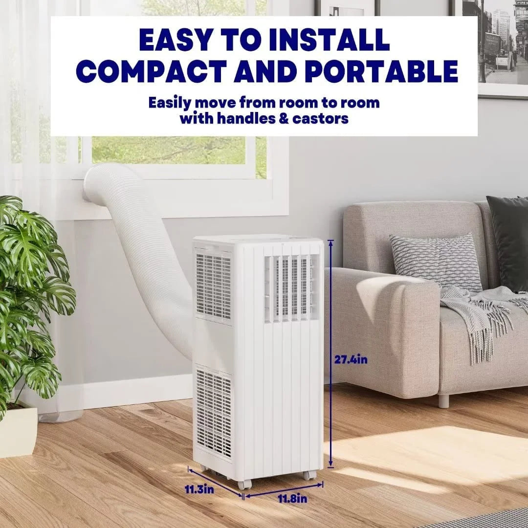 EastVita Portable Air Conditioner 8000 BTU, Air Conditioners for Room up to 350 sq.ft.(15x20 ft2), Compact Indoor AC Unit, Window Installation Kit & Remote Control for Home Office White