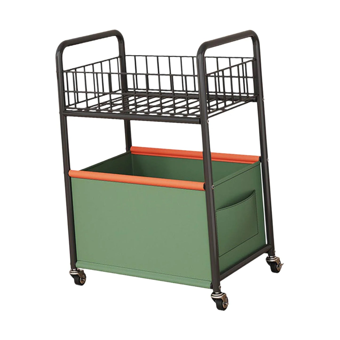 Cuticate 2-tier Rolling Utility Cart Movable Rolling Cart for Nursery Playroom Office Large