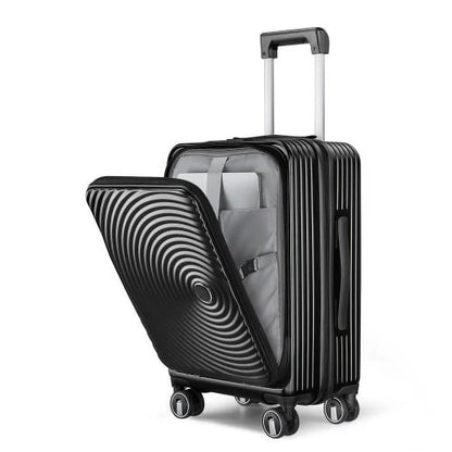 Bailu Luggage Set 3-Piece (20/24/28), Expandable Carry-On Luggage with TSA Lock Airline Approval, 100% PC Hard Shell Lightweight Luggage with Front Pocket and Spinner Wheels (Black)