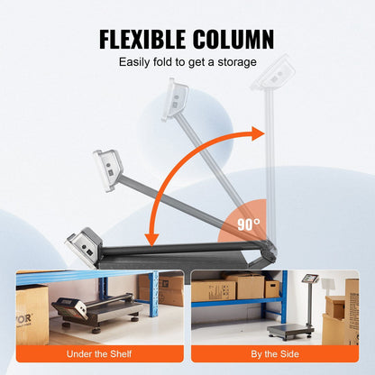 Digital Platform Scale - 660 lbs Capacity, 0.1 lbs Precision, Stainless Steel Display with LB/KG, Tare & Price Calculation, Heavy-Duty Shipping Scale for Boxes, Luggage, FCC Certified