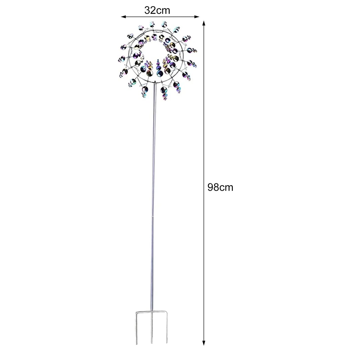 Limei Colorful Wind Spinner 39" Large Vertical Windmill Metal Sculpture Garden Decoration Lawn Ornaments Yard Art Decor Outdoor Pinwheel for Patio