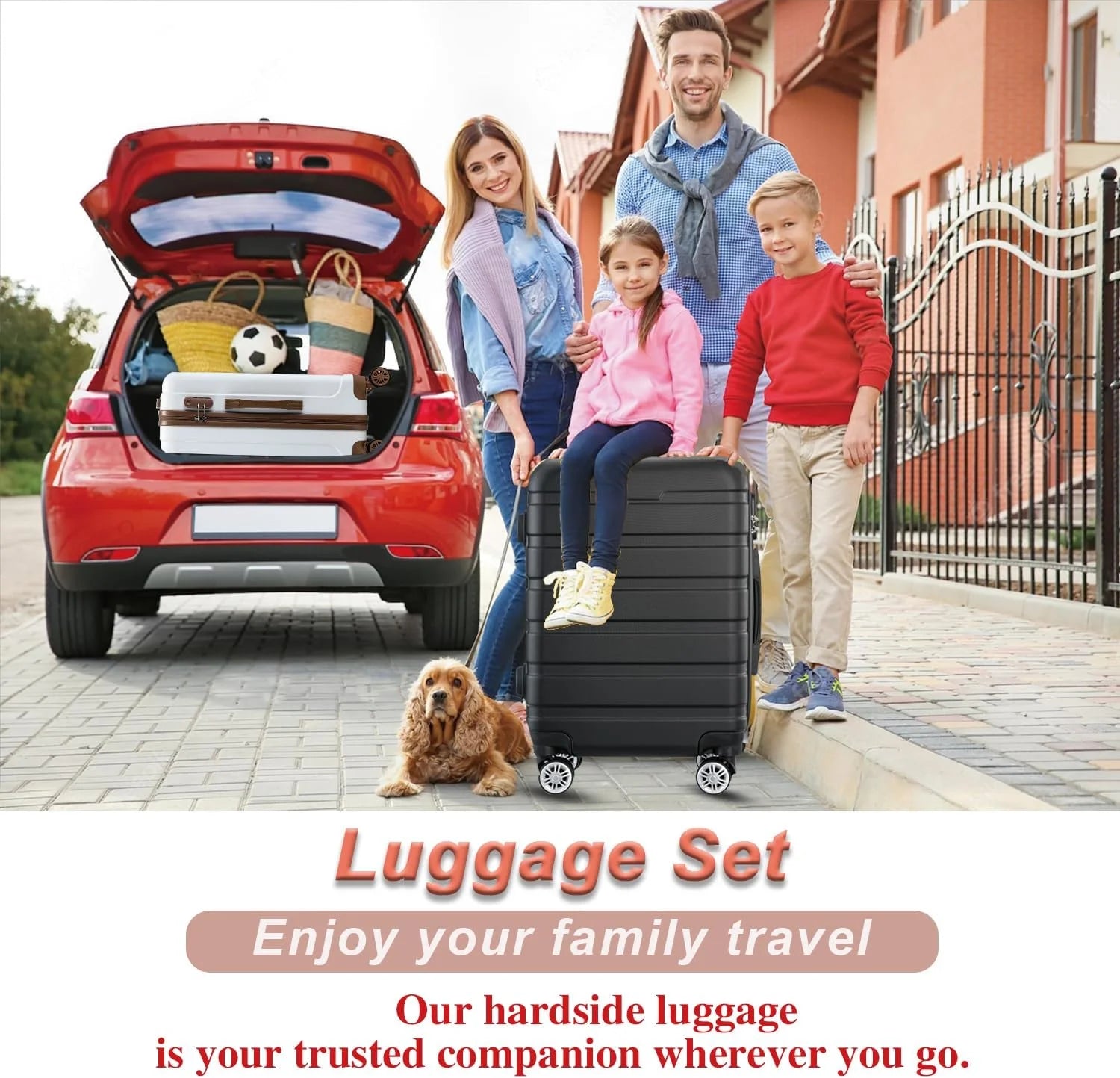 GULIN Hardsided Luggage Set with Spinner Wheels,Lightweight Hardshell Pink Luggage Sets 3 Piece Suitcases with Wheels Durable ABS/PC and TSA Lock for Men Women