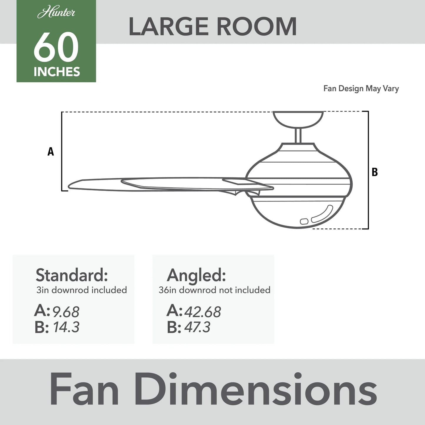 Hunter - Sentinel Indoor Ceiling Fan With Light, Remote, 60-inch, Brushed Nickel, Modern-style, 3-speed WhisperWind Motor, 59459, for living rooms, bedrooms, home offices, kitchens