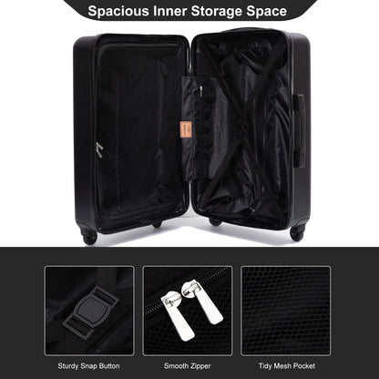 Luggage Sets Hardside 3 Piece, Hardshell Suitcase with Lightweight Durable Spinner Wheels,Black
