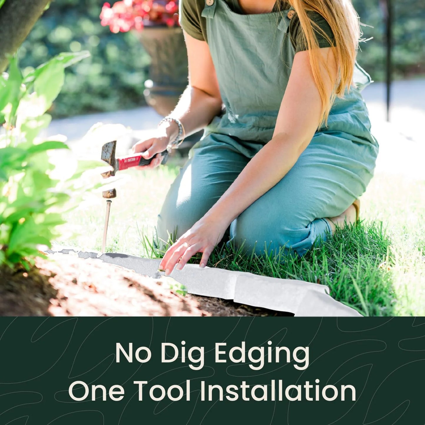Beuta Landscape Edging | Garden Edging Border | No Dig Faux Stone Bricks for Lawn Edging, Flower beds, Pathways & YardC 4 Packs | Each Section Has 6 Bricks 48" L x 4" W x 2.25" H |12 Spikes |Limewash