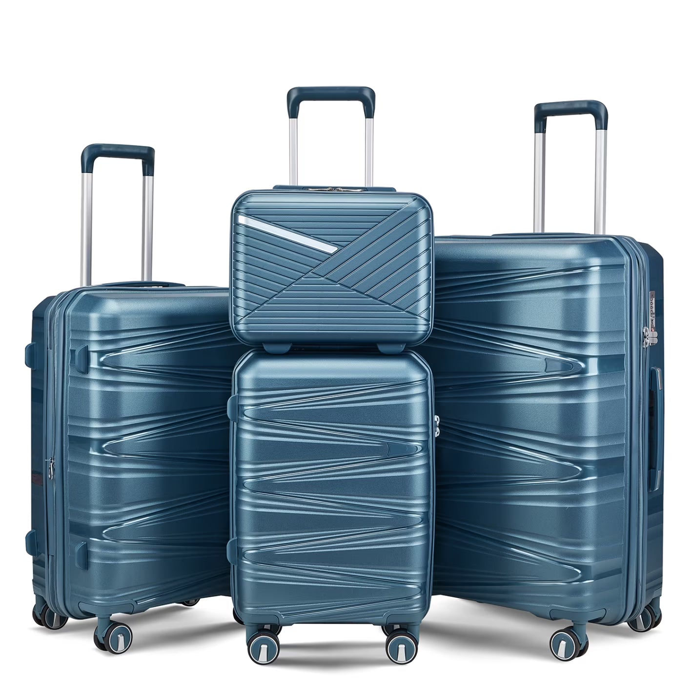 Luggage 4 Piece Sets(14/20/24/28), Hard Shell Lightweight TSA Lock Carry on Expandable Suitcase with Spinner Wheels Travel Set for Men Women, Champagne