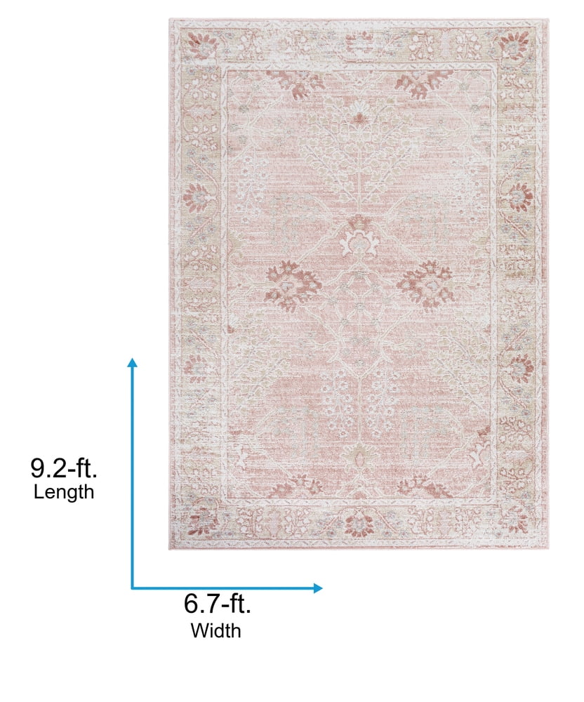 Livabliss St Tropez Vintage Medallion Area Rug,5'3" x 7',Blush