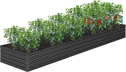 2PCS 12x4x1FT Galvanized Raised Garden Bed,Raised Graden Bed Kit-Square Metal Garden Bed,Large Planter Raised Bed Outdoor,Garden Box for Vegetables,Flower,Herb-Sliver(One Box of Two Pieces)