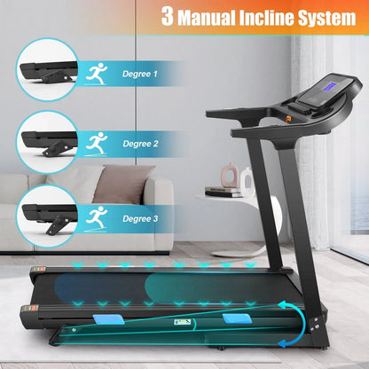300LBS Capacity Treadmill, 3.25 HP Treadmill with Incline & 18-inch Wide Belt & APP & Bluetooth Speakers, Electric Folding Treadmills for Home Office Gym, Indoor Walking Running Exercise Machine