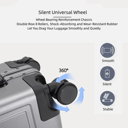 All Aluminum Magnesium Zipperless Carry on Luggage Airline Approved, Hardside Carry on Suitcase with TSA Lock, Lightweight Hardshell Luggage Metal Rolling Luggage for Travel