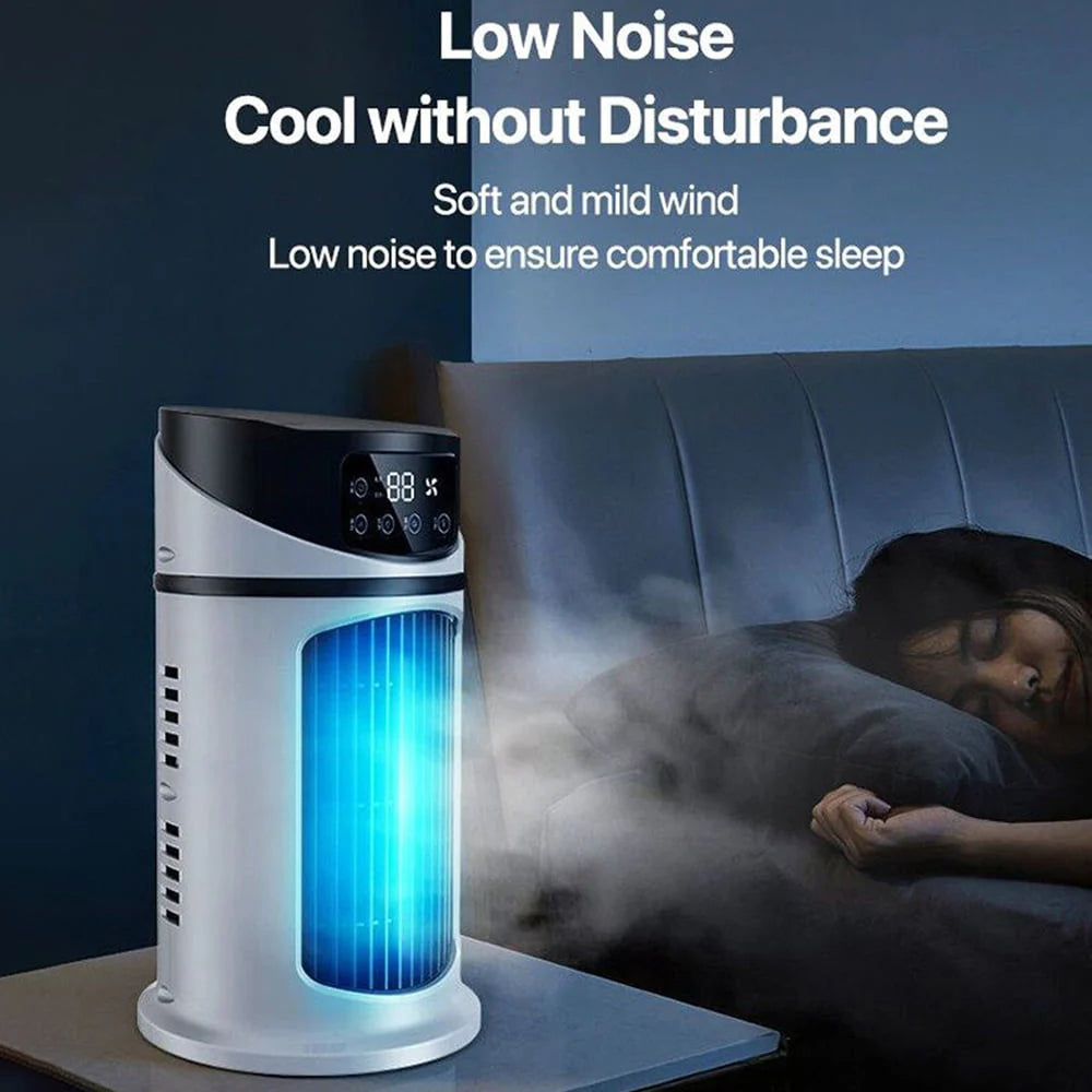 KIZOCAY Portable air conditioner with 6 air speeds, 60° & 120° automatic oscillating evaporative air conditioning fan, quite air cooler humidifier, suitable for home office outdoor, white