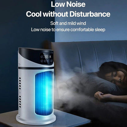 KIZOCAY Portable air conditioner with 6 air speeds, 60° & 120° automatic oscillating evaporative air conditioning fan, quite air cooler humidifier, suitable for home office outdoor, white