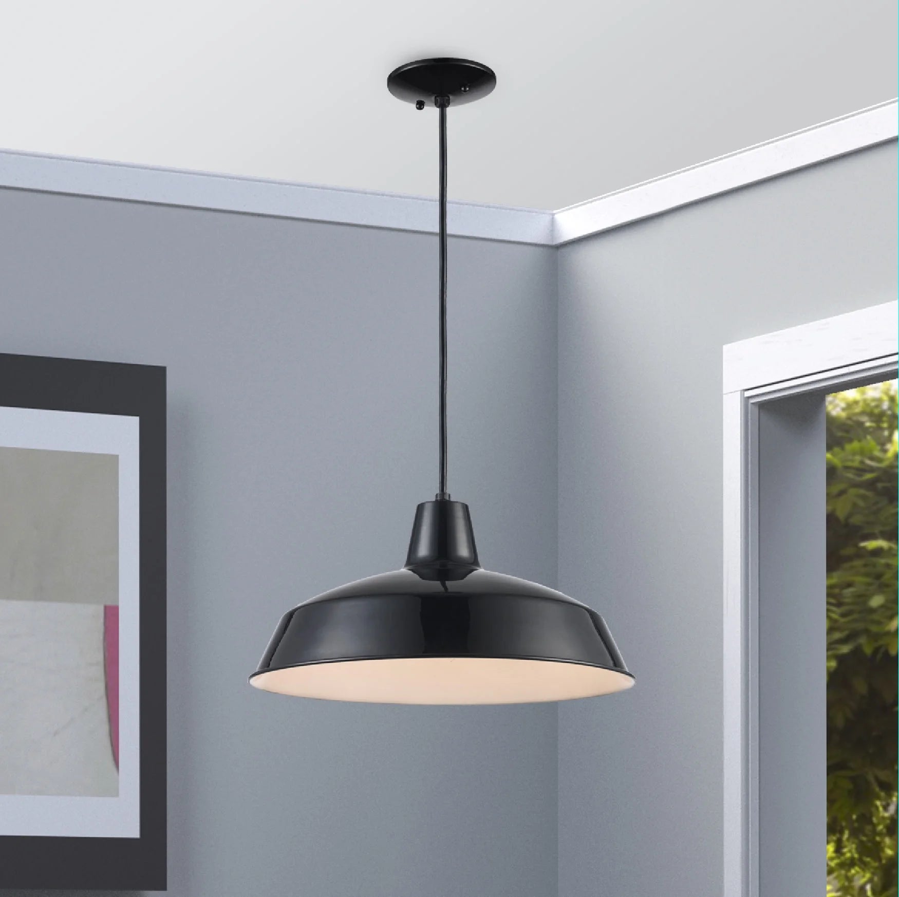 Trans Globe Lighting 1100 Sherman 1 Light 7" Tall Industrial Dome Shaped Indoor Pendant -