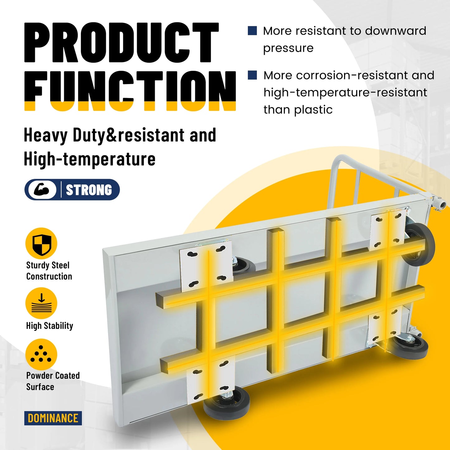 Kojem Platform Truck,2500 lbs Capacity Flat Dolly Cart with Wheels,Heavy Duty Utility Push Carts for Luggage Moving