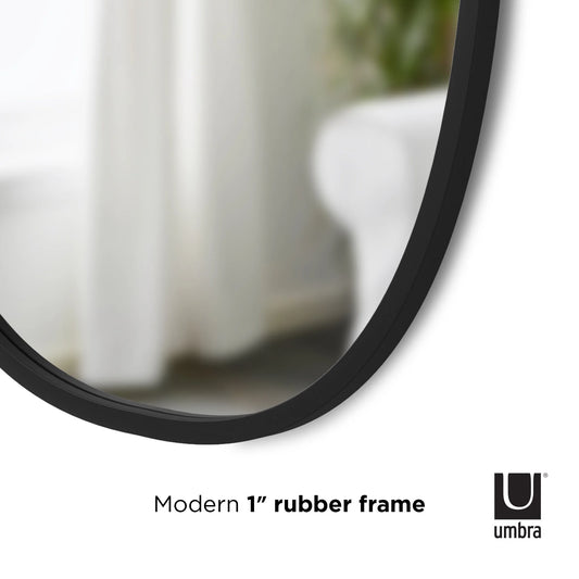 Umbra Hub Oval 24x36" Wall Mirror Black