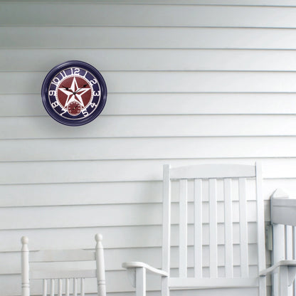 La Crosse Clock 12-inch Indoor/Outdoor Americana Red/Blue Quartz Analog Wall Clock, 404-3012TX