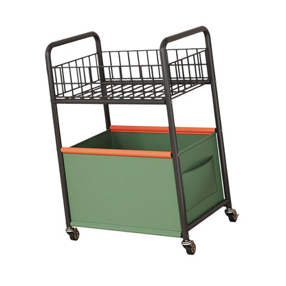 Cuticate 2-tier Rolling Utility Cart Movable Rolling Cart for Nursery Playroom Office Large