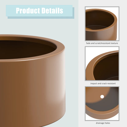 MAYEERTY 16*20"Outdoor Heavy Duty Metal Round Garden Bed ,Rustproof Planter Box for Vegetables & Flowers, Brown