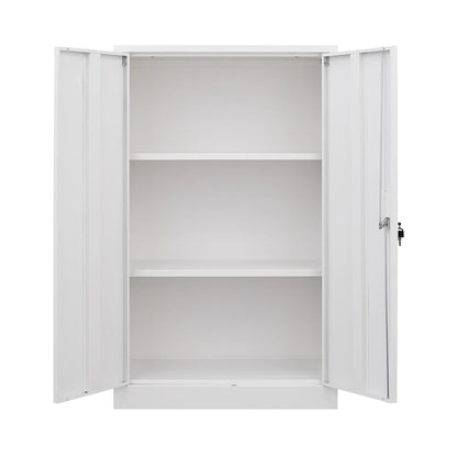 Metal Storage Cabinet with Locking Doors and Adjustable Shelf, Folding Filing Storage Cabinet, Rolling Storage Locker Cabinet for Home Office,School,Garage, White