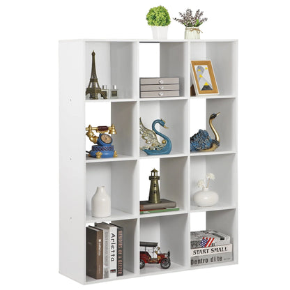 ZENSTYLE 12 Cubes Storage Shelves Organizer Bookshelf Display Cabinet for Home Office White