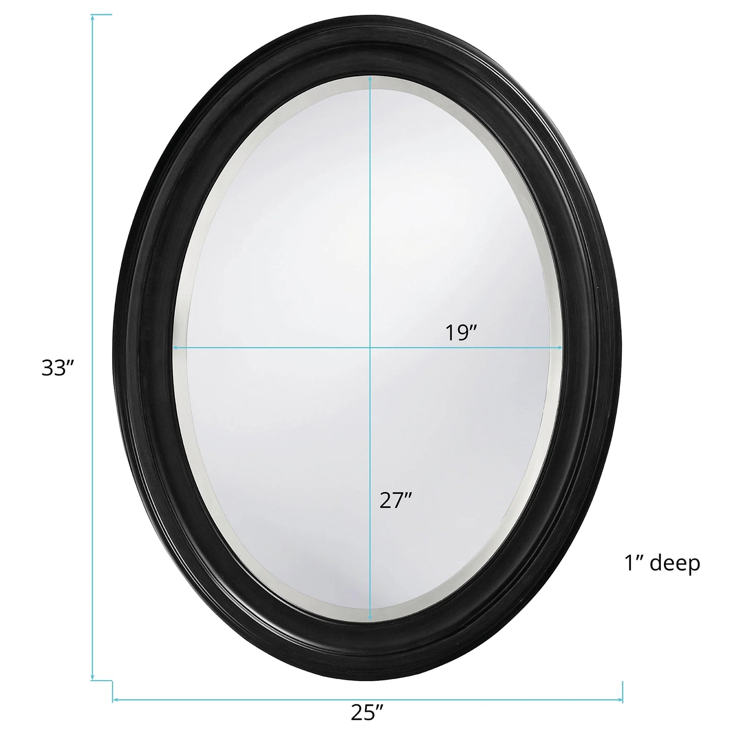 Tyler Dillon George Oval Matte Black Wall Mirror