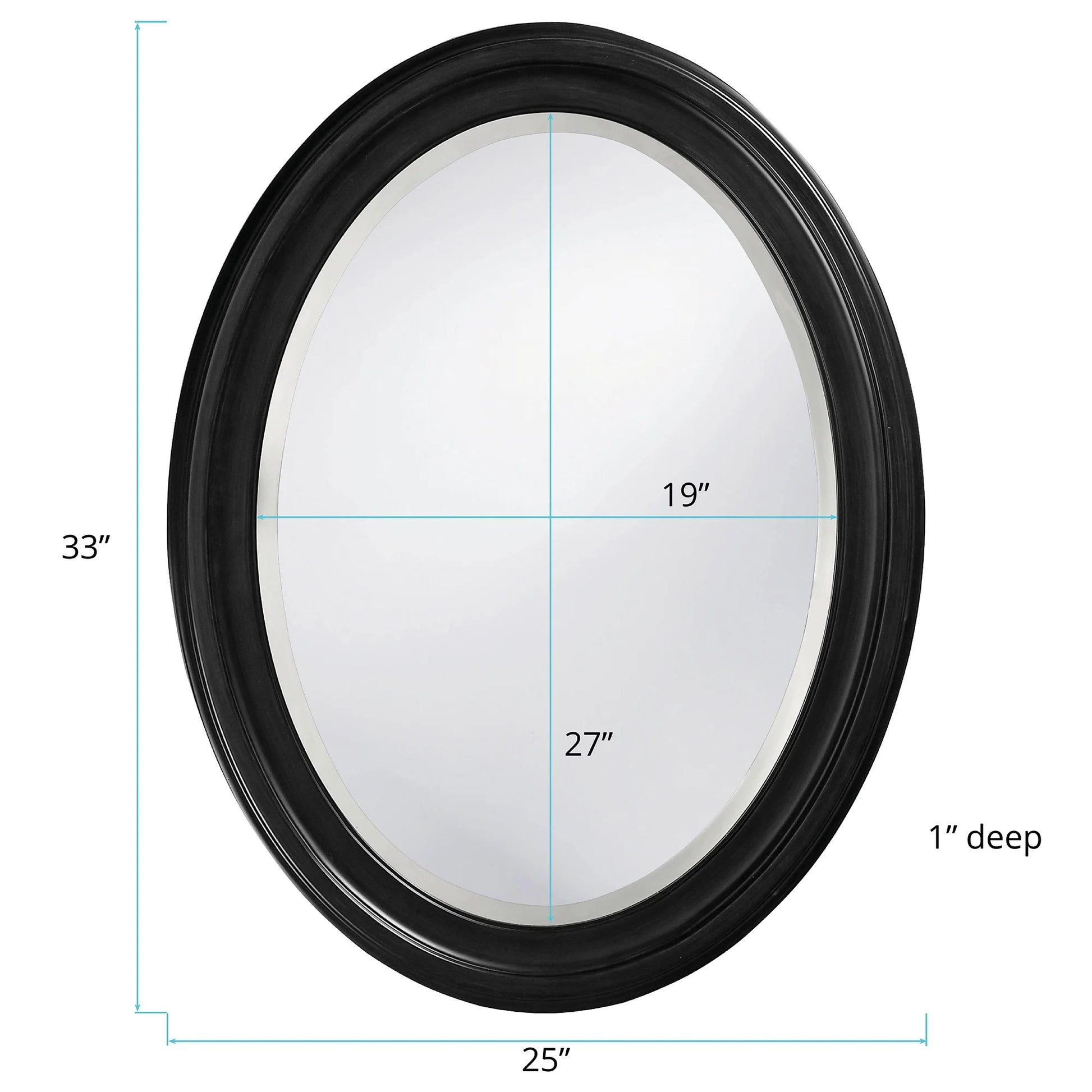 Tyler Dillon George Oval Matte Black Wall Mirror
