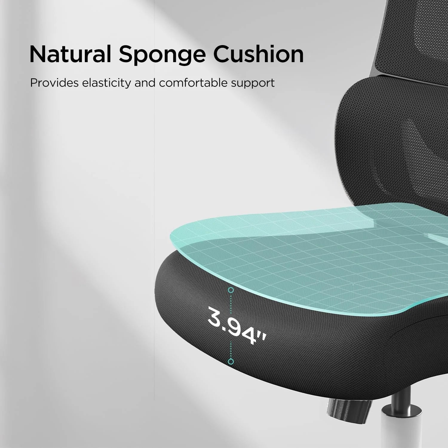 Hbada P1 Office Chair, Desk Chair with Adjustable Lumbar Support, Home Office Desk Chair with 2D Headrest, FILP-up Armrest, Swivel Computer Chair, Black