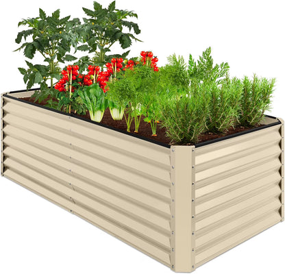 Gloaa 6x3x2ft Outdoor Metal Raised Garden Bed, Deep Root Box Planter for Vegetables, Flowers, Herbs, and Succulents w/269 Gallon CapacitySage Green