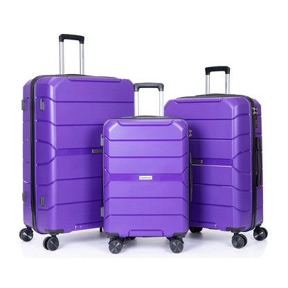 Tripcomp Hardshell Luggage Set,Carry-on,Lightweight Suitcase Set of 3Piece with Spinner Wheels,TSA Lock,20inch/24inch/28inch(Purple)