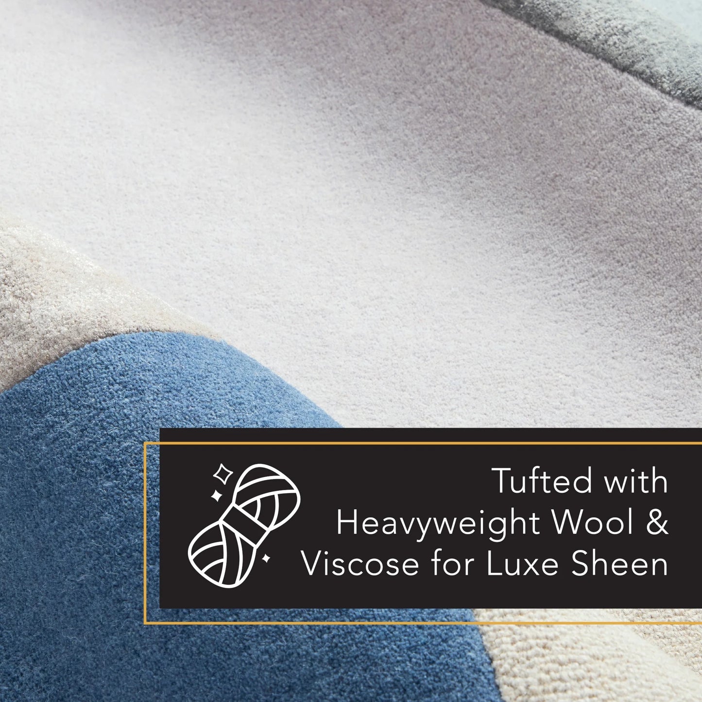 TOWN & COUNTRY LUXE Olso Abstract Colorblock Handcrafted Wool Area Rug, Beige/Blue/Grey, 5'x7'