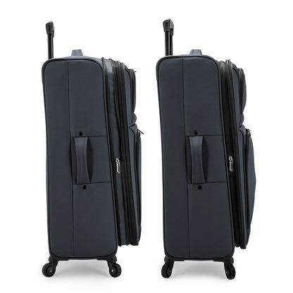U.S. Traveler Anzio Softside Expandable Spinner Luggage, Dark Grey, 30" Checked Large