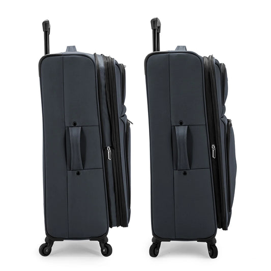 U.S. Traveler Anzio Softside Expandable Spinner Luggage, Dark Grey, 30" Checked Large
