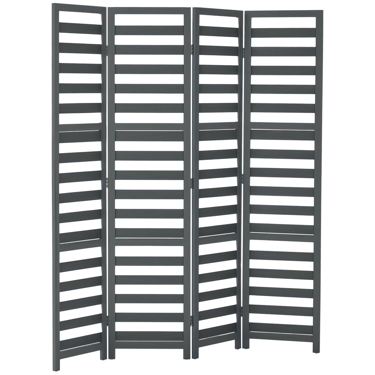 HOMCOM 5.6' 4 Panel Room Divider Folding Privacy Screen Panel, White/Grey