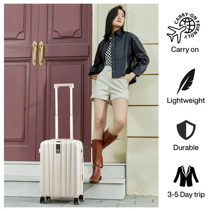 Hanke 28in Adult Hardside Checked Luggage, Ivory White