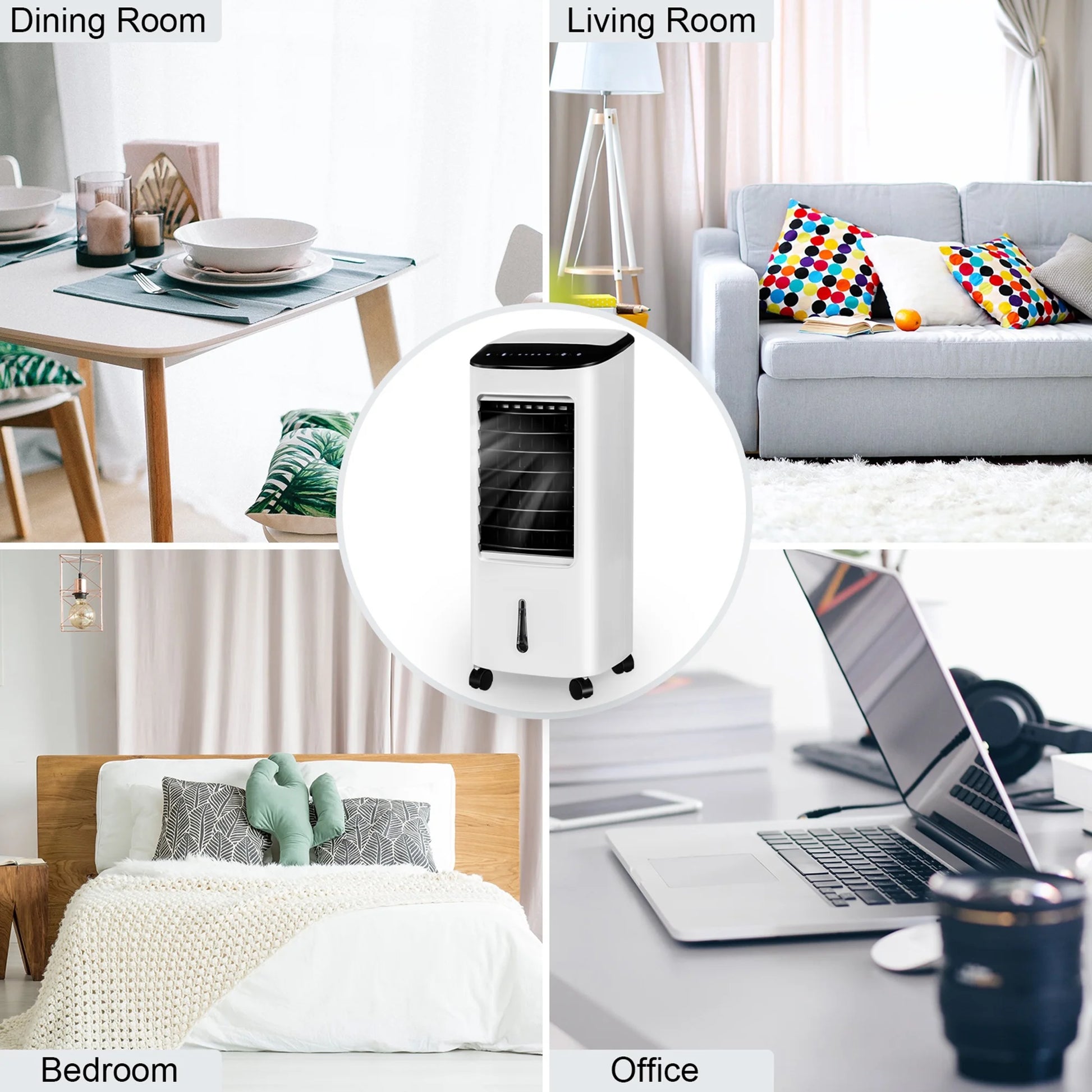 Gymax Home Office 3-in-1 Evaporative Air Cooler Fan with Remote Control 7.5 H Timer