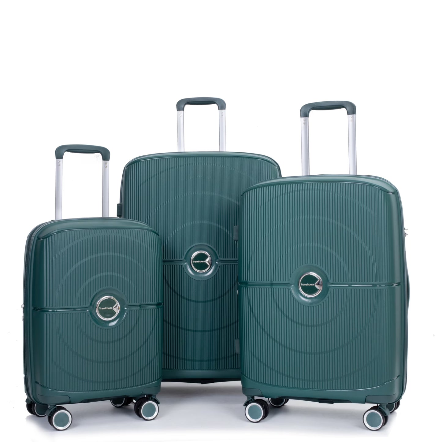3 Pieces Luggage Set (20/24/28), Expandable PP Lightweight Hardshell Durable Suitcase with 4 Double 360 Degrees Mute Spinner Wheels and TSA Lock for Men Women, Black